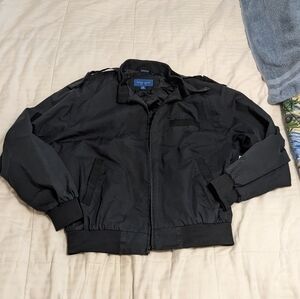 TownCraft black bomber jacket with lots of pockets and snaps size medium